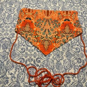 SHEIN Orange Floral Bandana Top